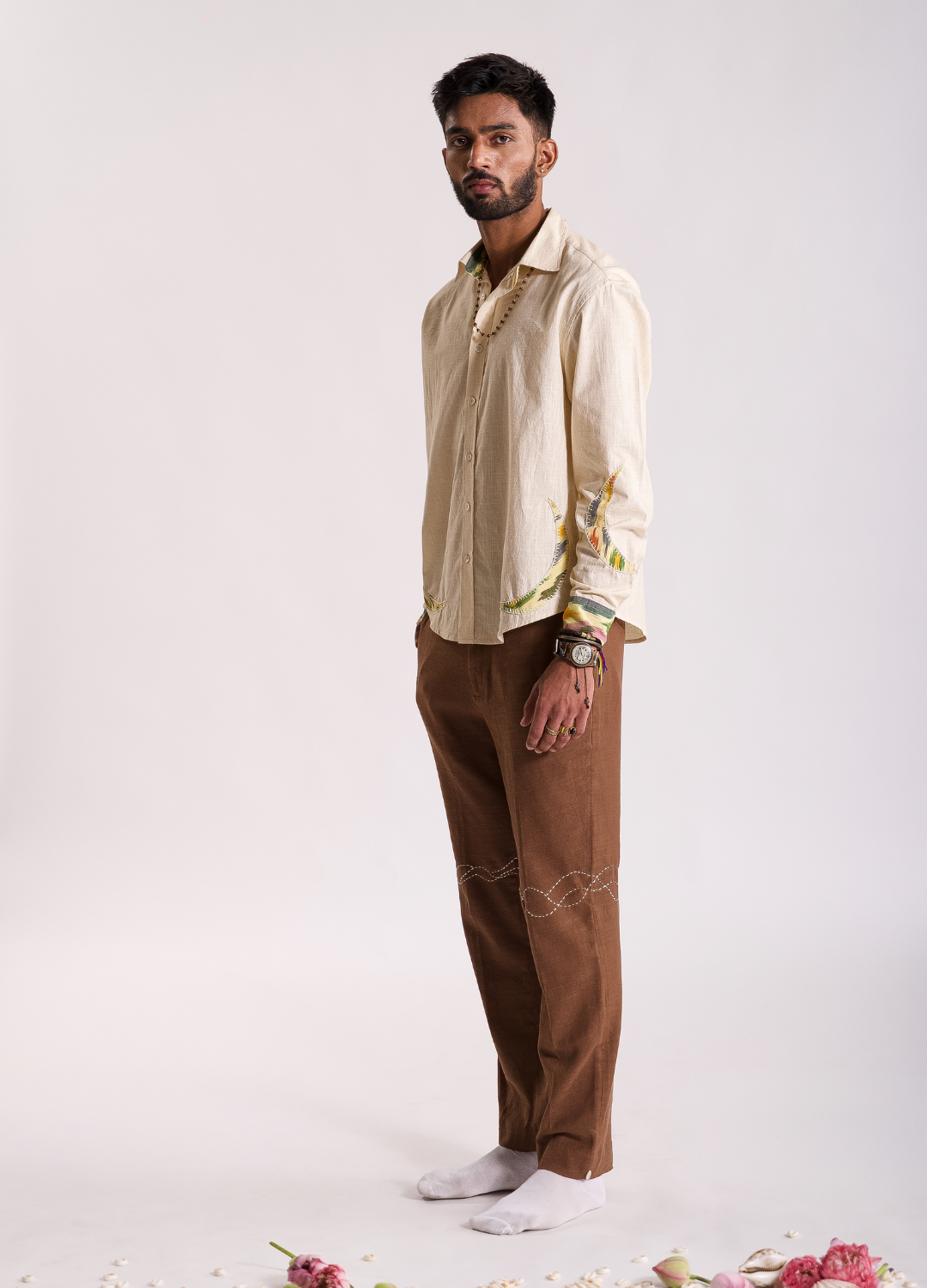 Chandra Applique Shirt - Cream