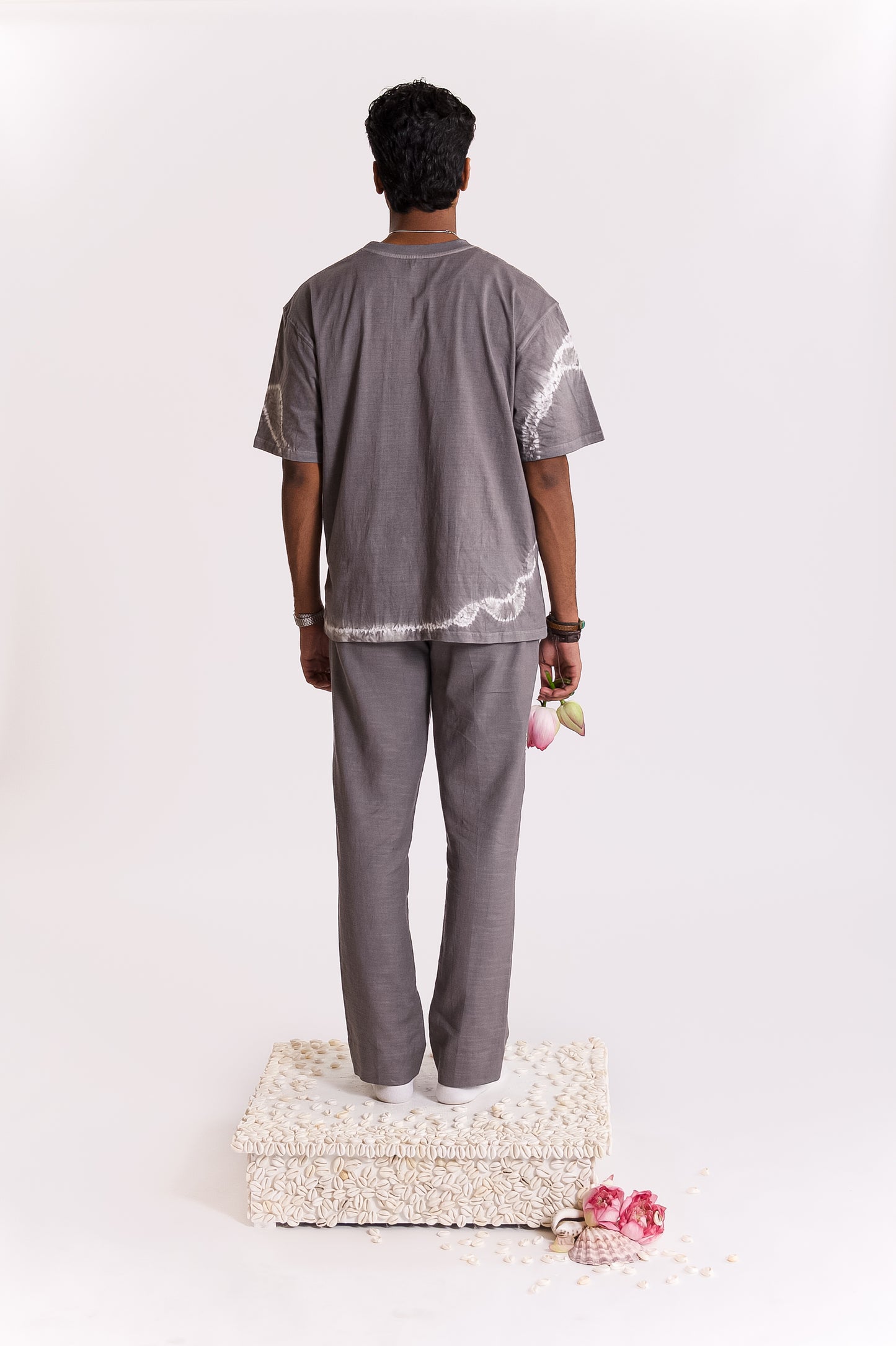 Chandra Lehar Shibori T-shirt-Grey