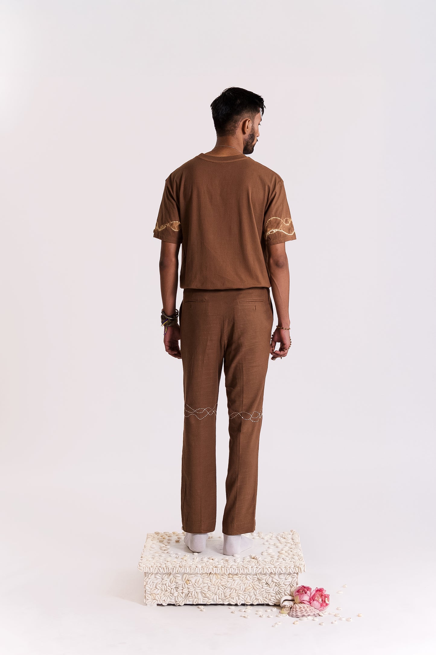 Airavat Shibori T-shirt-Brown