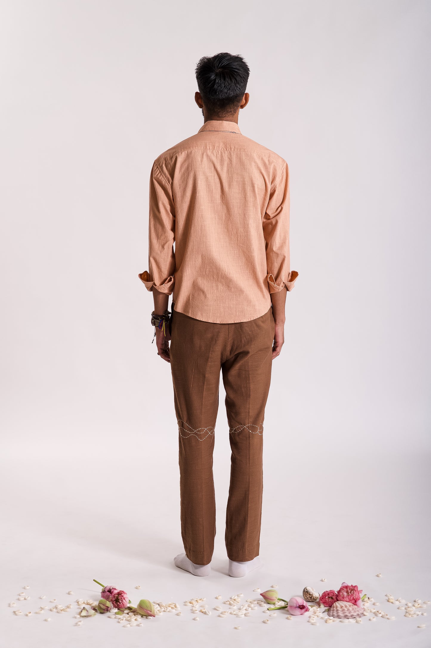 Sarp Embroidered Shirt - Peach