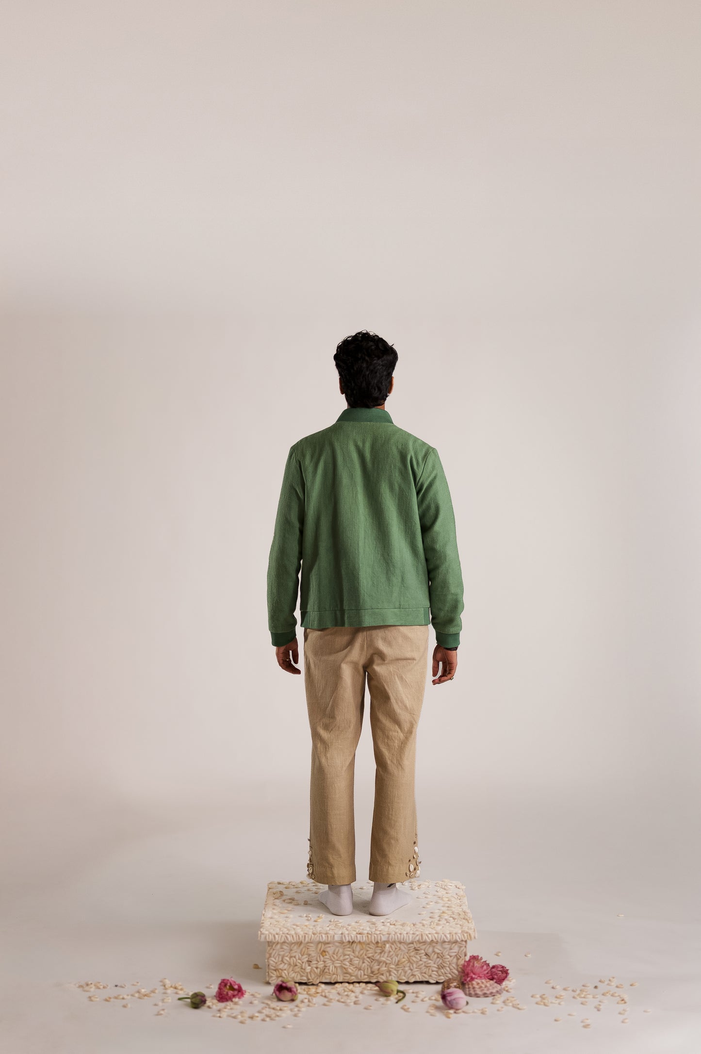 Multi Serpent Embroidered Bomber - Green