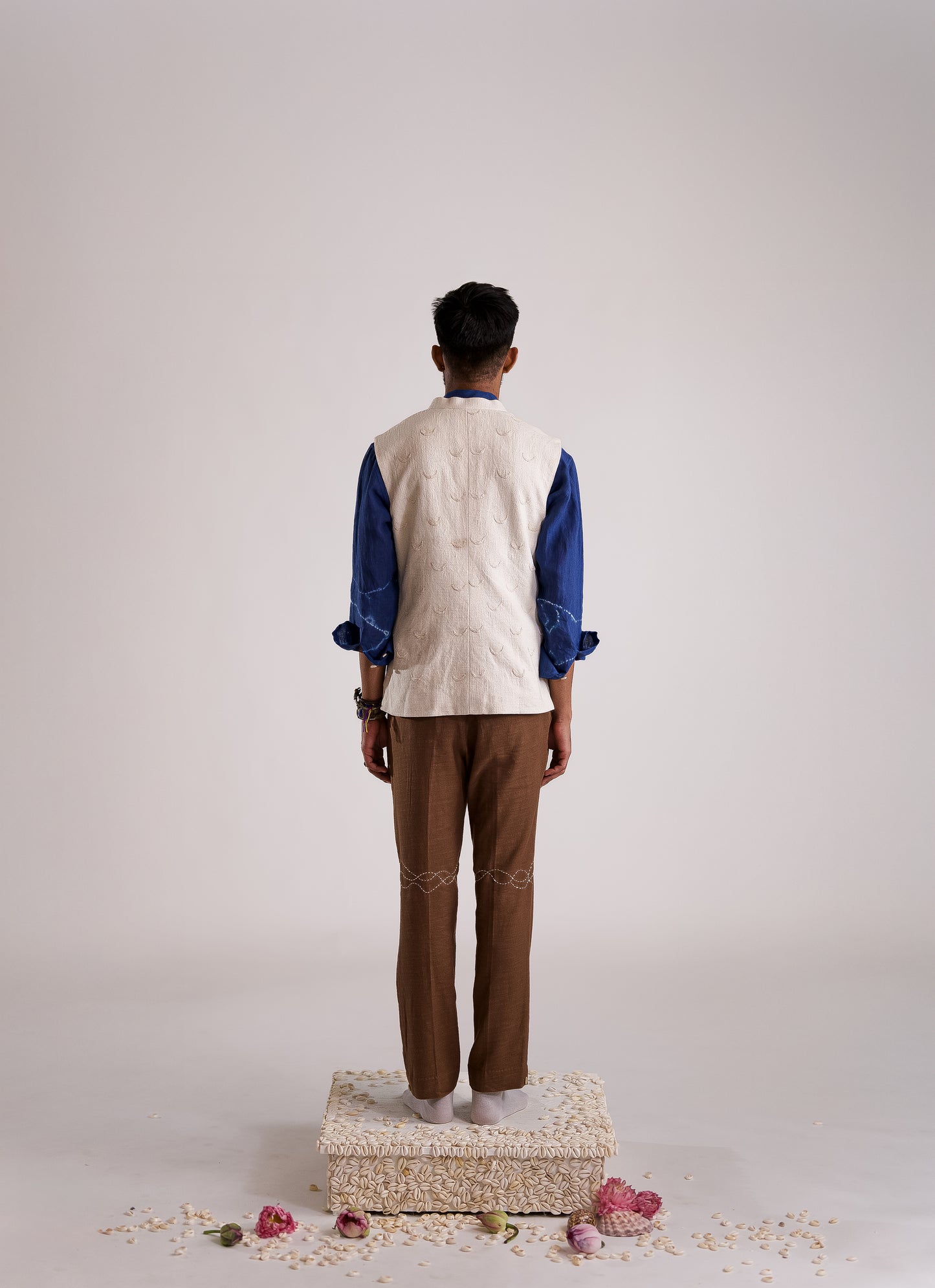 Chandra Embroidered Nehru Jacket - OW