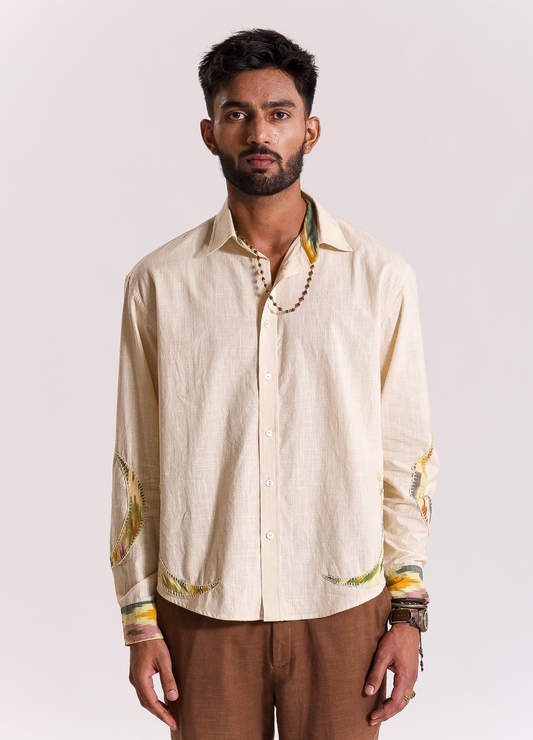 Chandra Applique Shirt - Cream