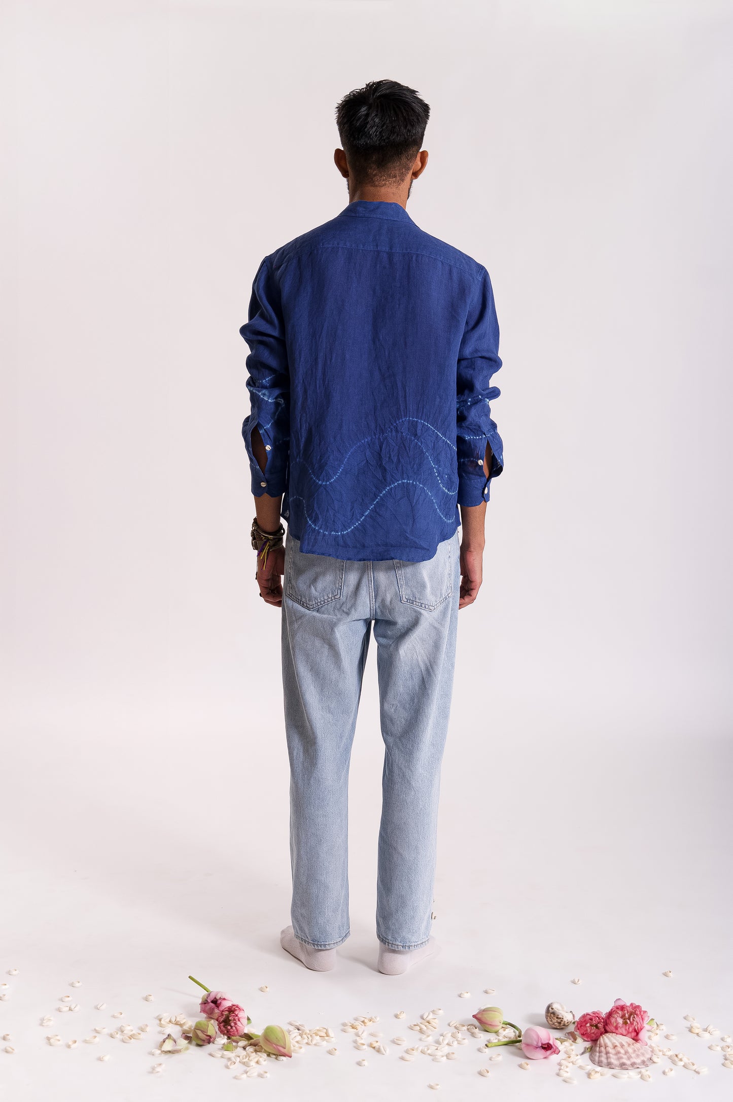 Tarang Linen Shibori Shirt - Indigo