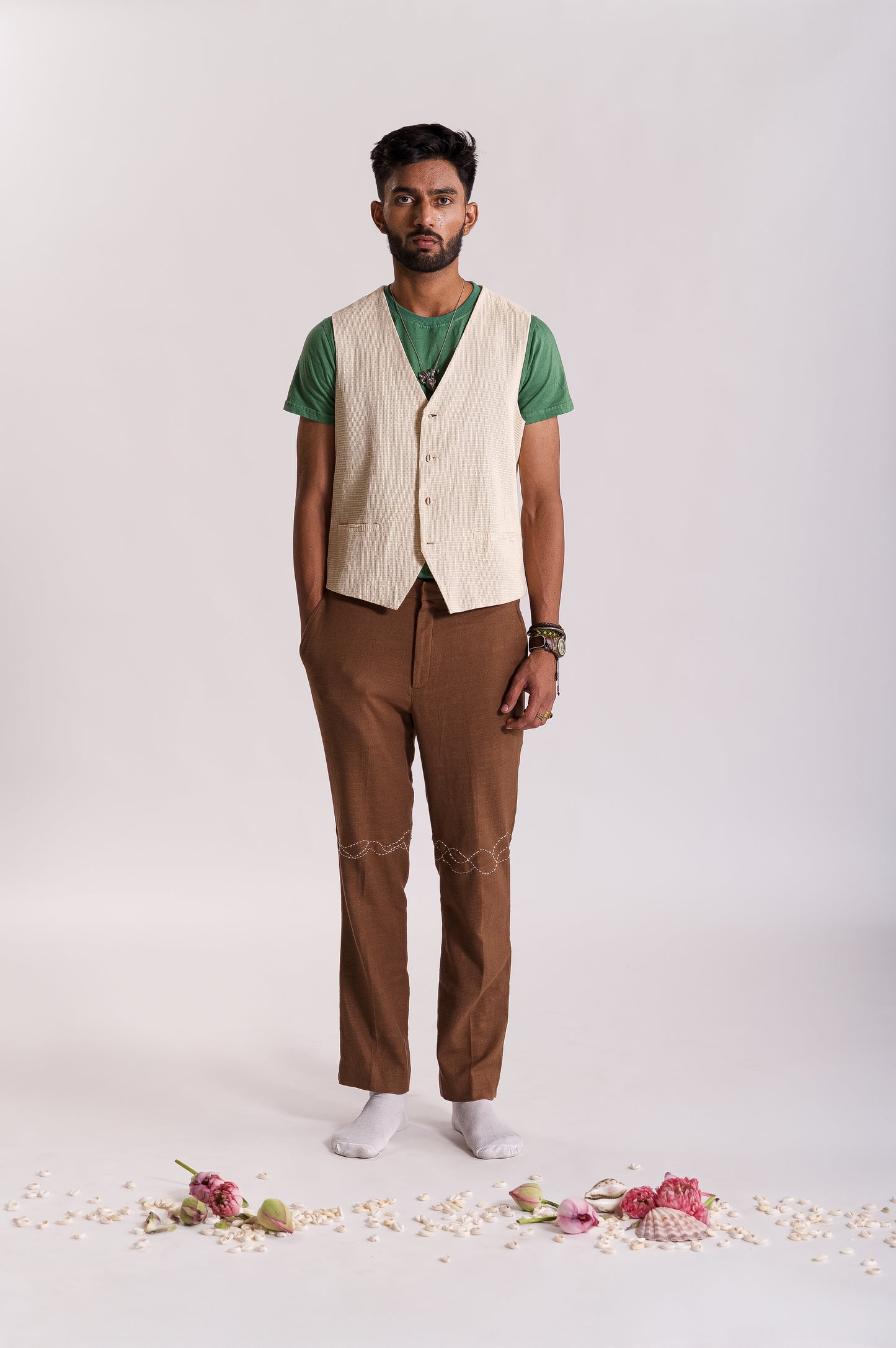 Knitted Jali Waistcoat - OW