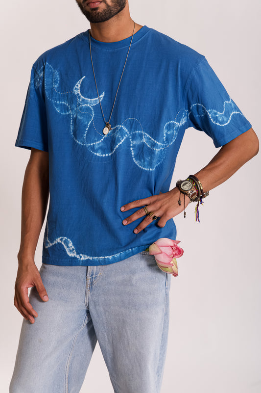 Chandra Lehar Shibori T-Shirt-Blue