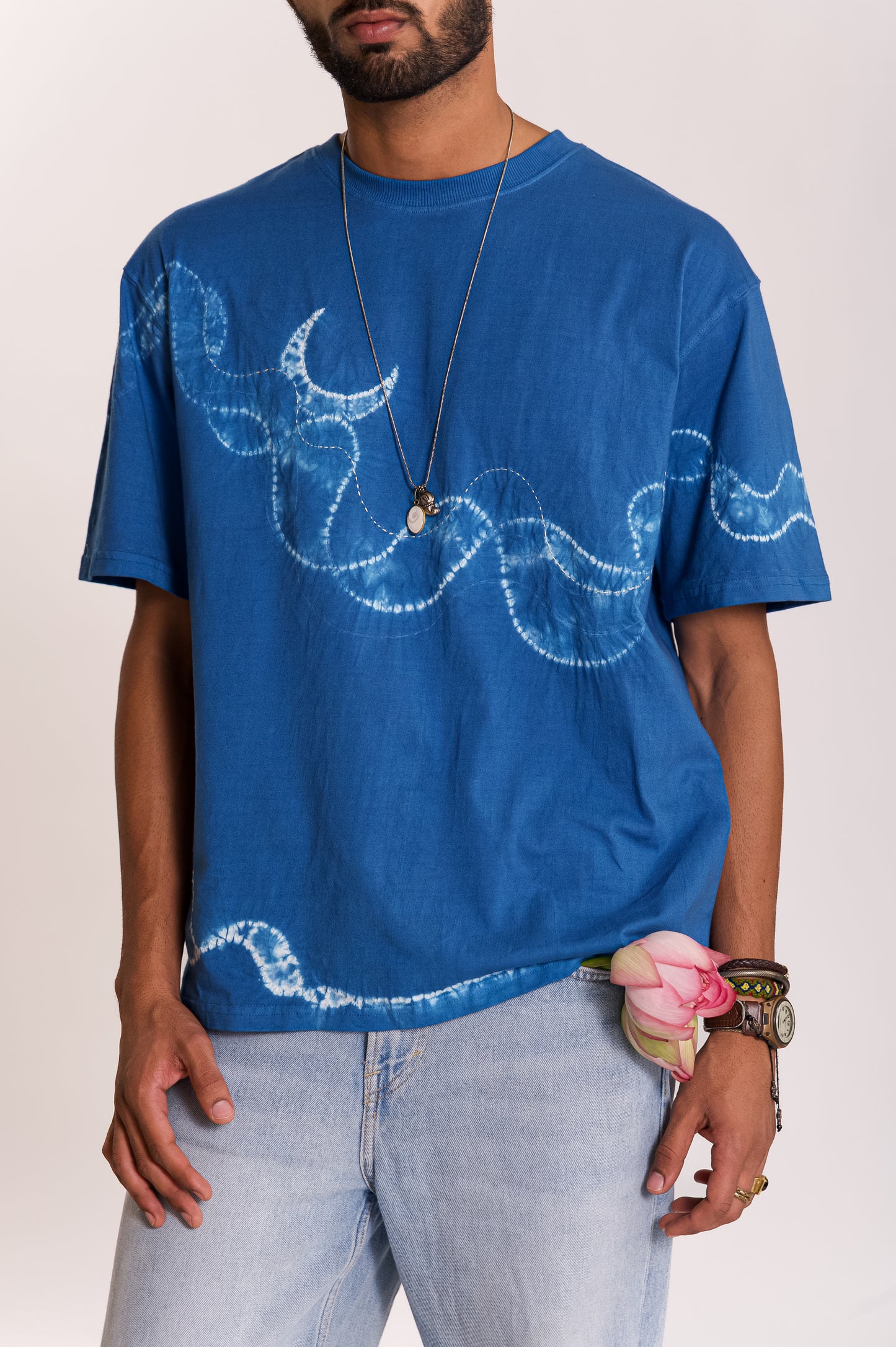 Chandra Lehar Shibori T-Shirt-Blue