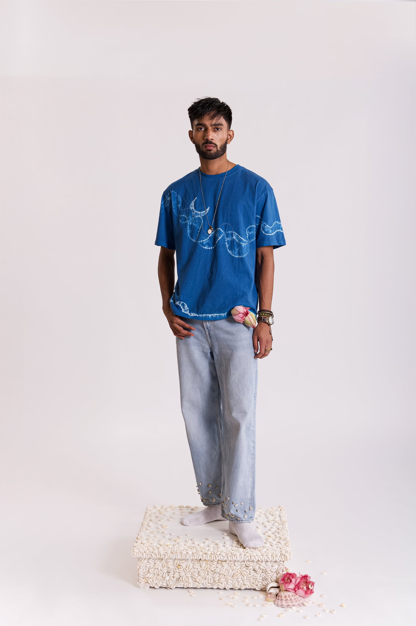 Chandra Lehar Shibori T-Shirt-Blue