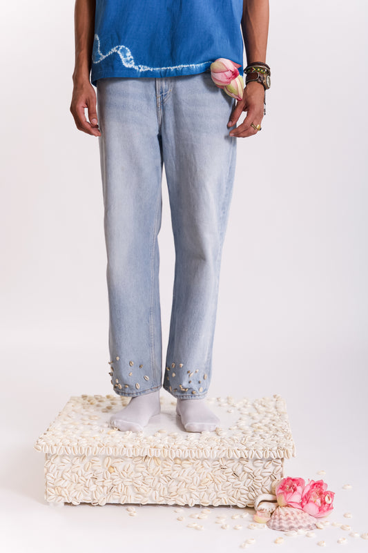 Samudra Embroidered Denim - Blue