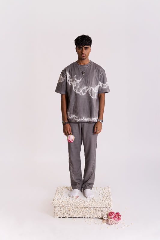 Chandra Lehar Shibori T-shirt-Grey