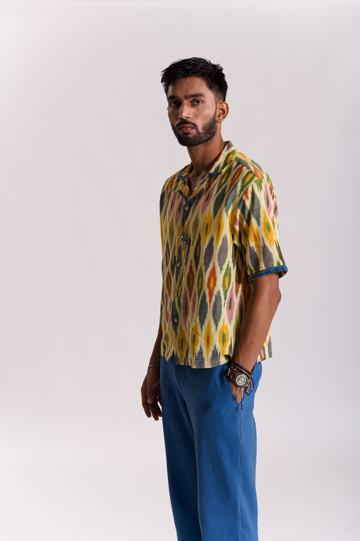 The Handwoven Ikat Shirt- Multicolor
