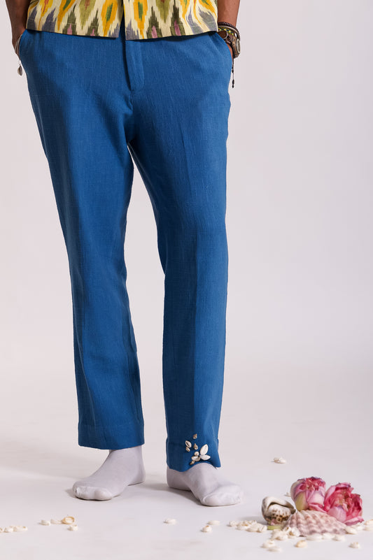 Sagar Embroidered Trouser - Blue