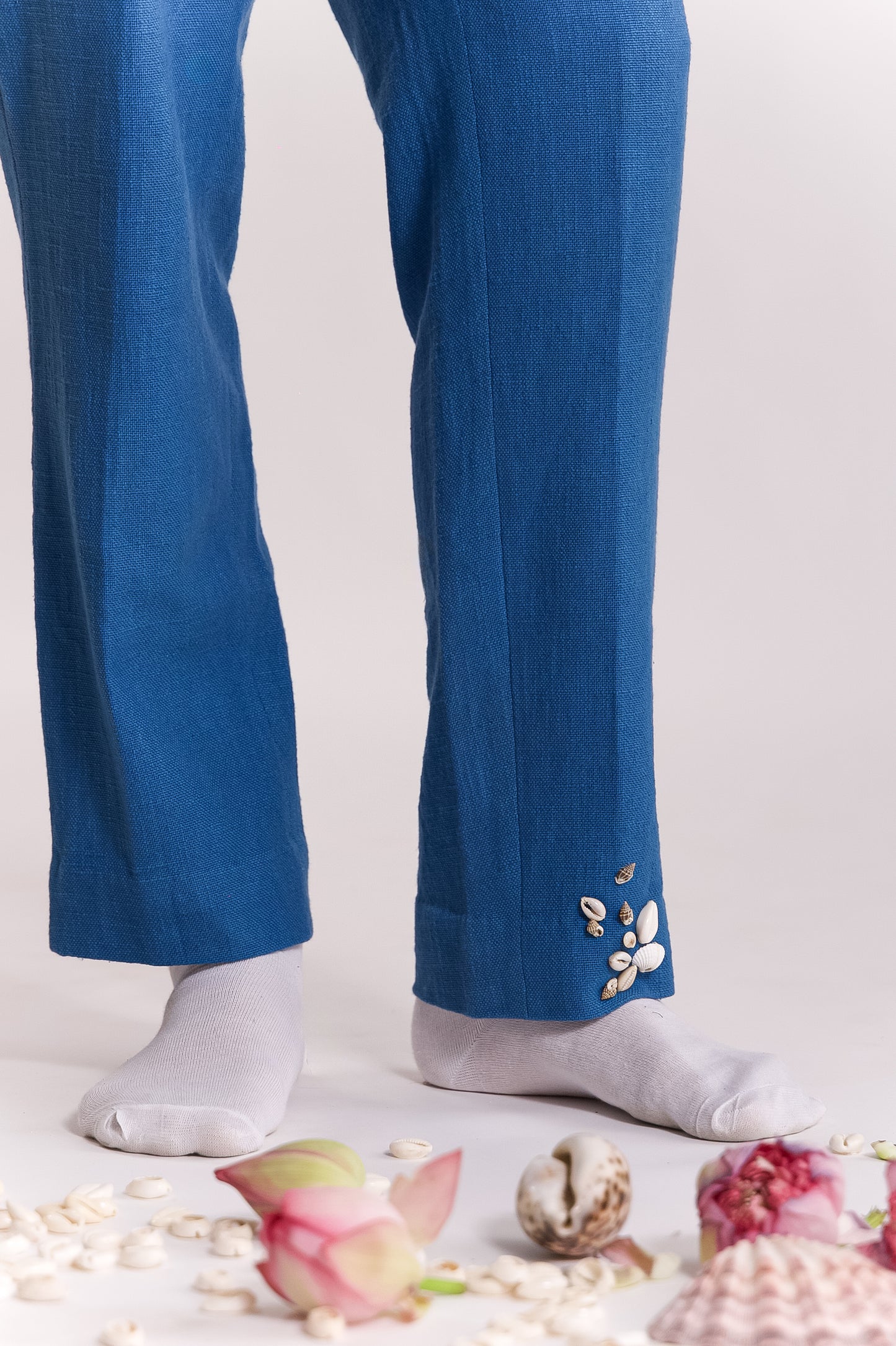 Sagar Embroidered Trouser - Blue
