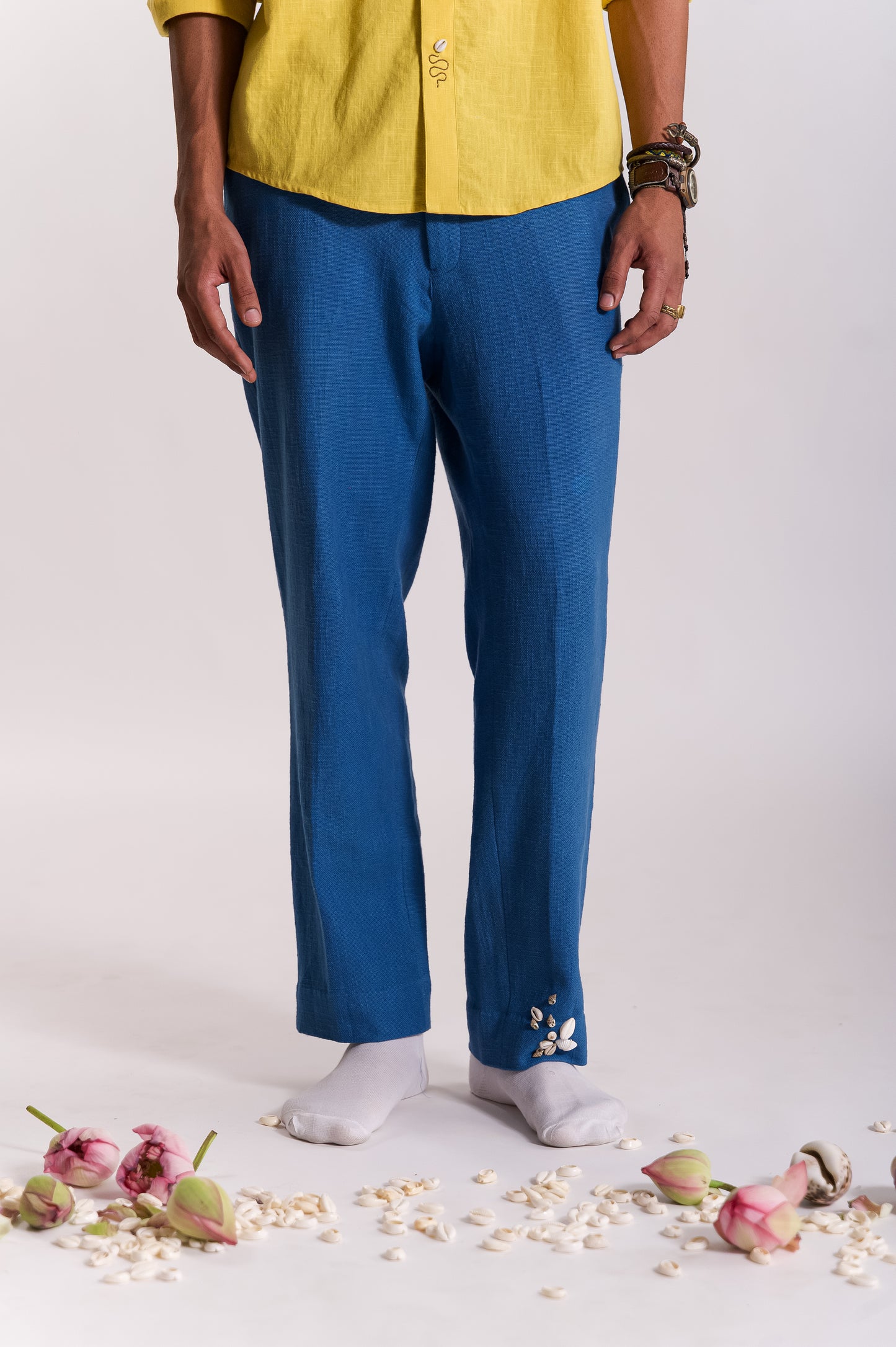 Sagar Embroidered Trouser - Blue