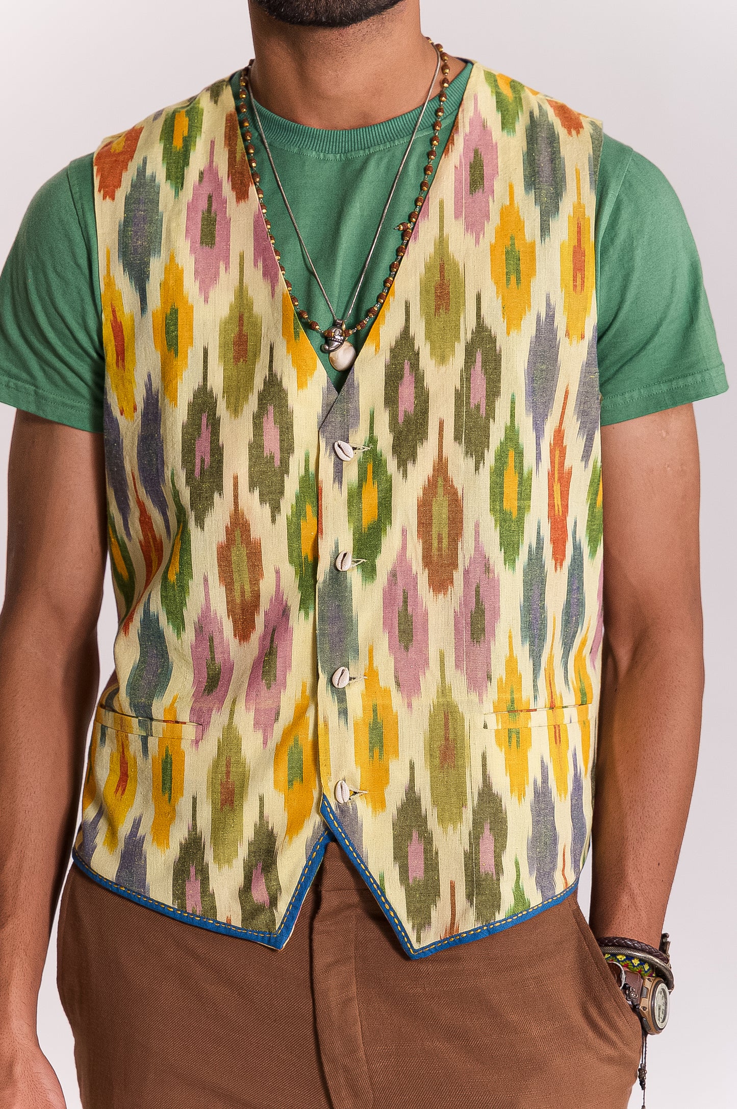 Ikat Waistcoat - Multicolor