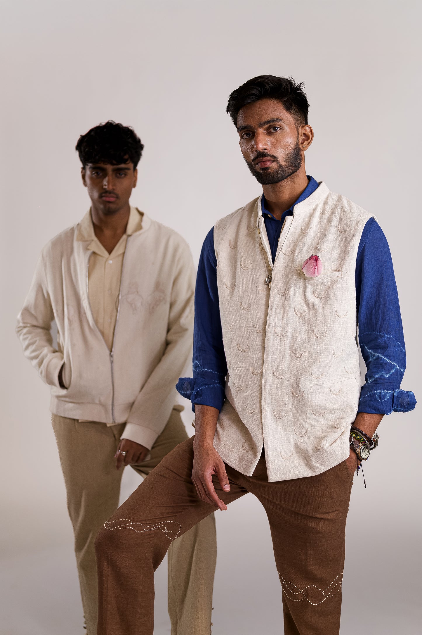 Chandra Embroidered Nehru Jacket - OW